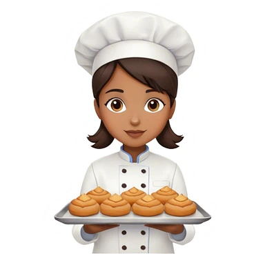 Brown girl pastry chef with dark brown hair sticker