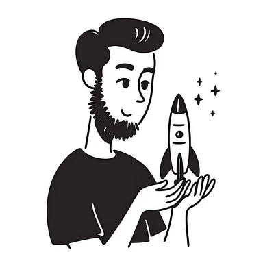 hand drawn doodle of a character inspired by Elon Musk, capturing his unique traits sticker