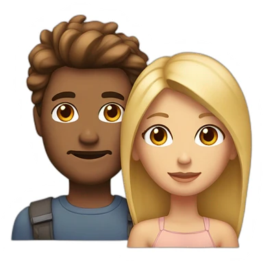 Homme brun cheveux cour en couple avec une femme blonde sticker