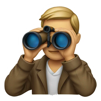 man binoculars sticker