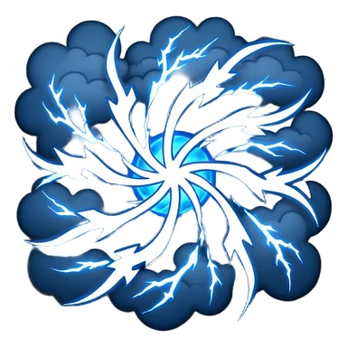 Wiz 101 casting sigil inspired storm magic, compose it of swirling clouds and lightning bolts  sticker
