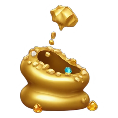 Gold poo with gems sticker