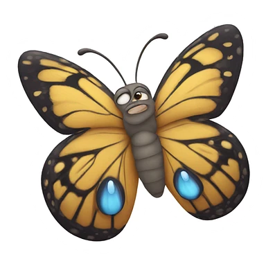 Crying butterfly sticker