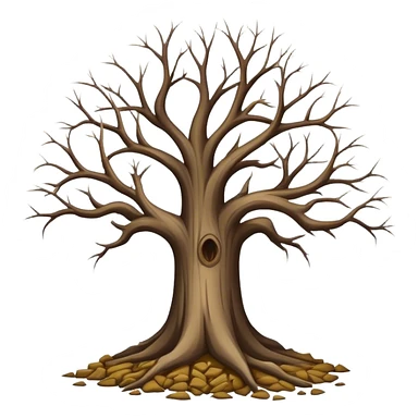 leafless old tree with pile of little trees sticker