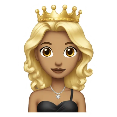 Black dress princess blonde crown sticker