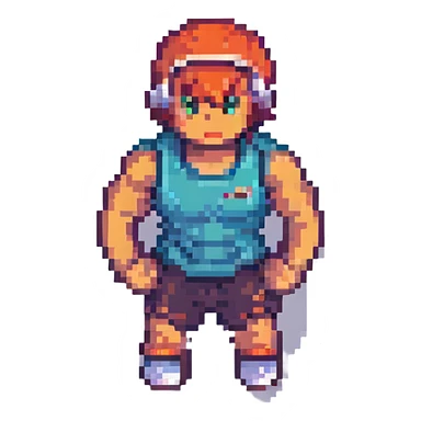 gym icon, pixel art style sticker