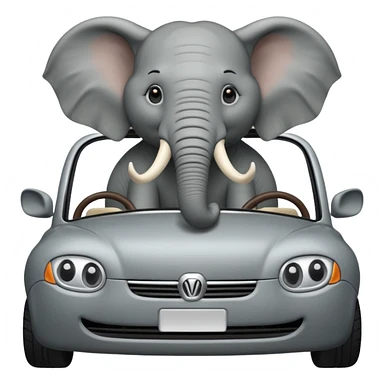 Elephants driving a car sticker
