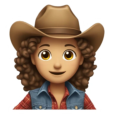Cute brunette cowgirl  sticker