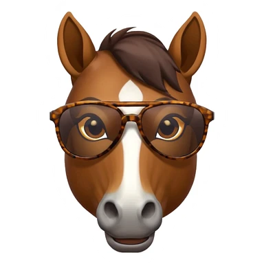 Horse face with sunglasses sticker