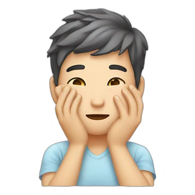 person wipes sweat from their face sticker