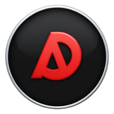 a black circle with a red A in the middle sticker