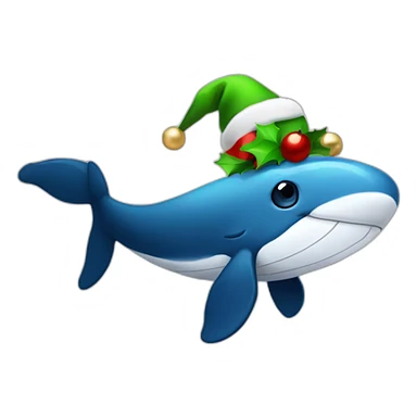 christmas whale sticker