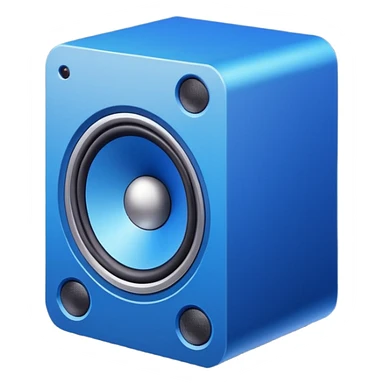 mac os icon blue audio speaker isometric sticker
