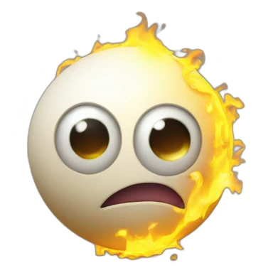 3d sphere with a cartoon torch texture with big stupid eyes sticker