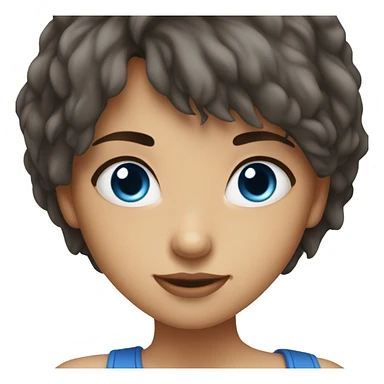 fille brune aux yeux bleu sticker