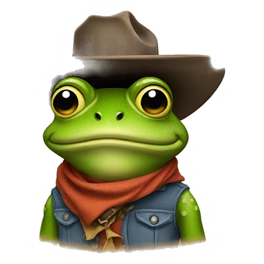 cowboy frog sticker