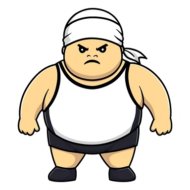 White skin fat guy with black durag in wrestling singlet sticker