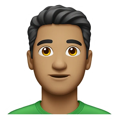 headshot of Hispanic Man in His 20s wearing a green shirt  sticker