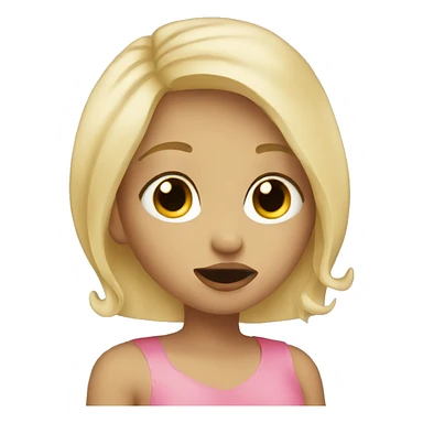 Blonde girl sending kiss sticker