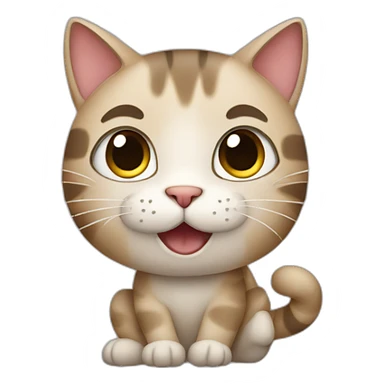 Cat on phone sticker