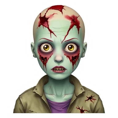 bald woman zombie sticker