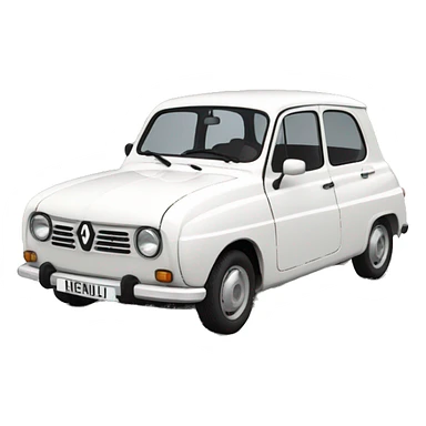 Renault 4L white sideway sticker