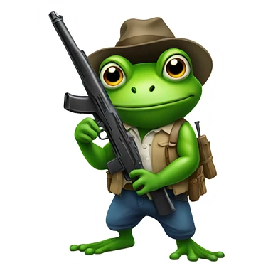 Frog with a gun sticker