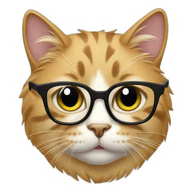 Cat glasses sticker