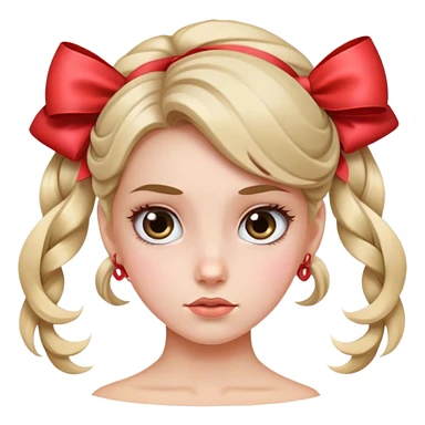 girl rolling eyes with bow sticker