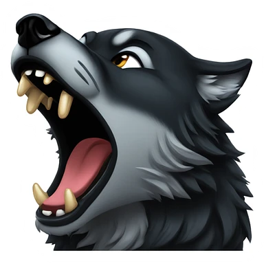 Black wolf howling tears sticker