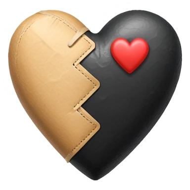 Black heart wrapped in band aid sticker