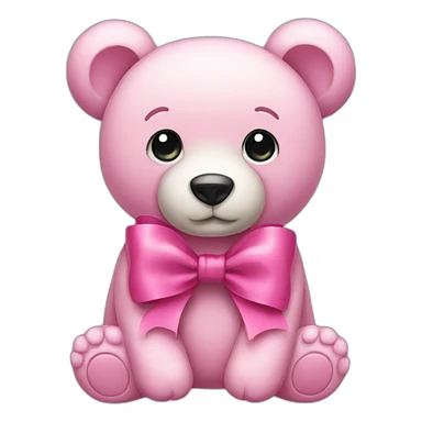 Pink bow bear sticker