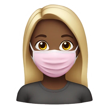 Girl with a pink face mask on sticker