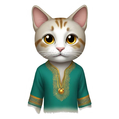 Cat wearing A KURTA PAIJMA  sticker