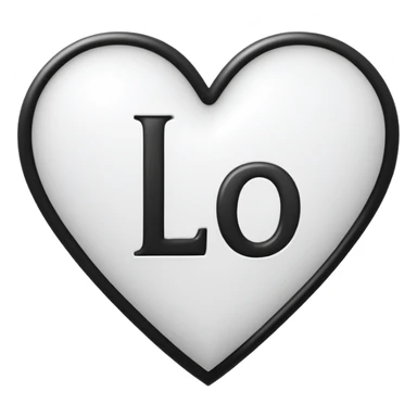 Vlach and white outline of a heart with the letter L inside sticker
