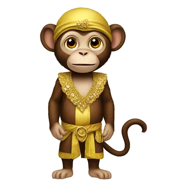 Monkey with costume sticker