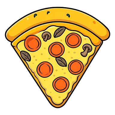 Cheese and Mushroom pizza no leaves  sticker