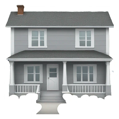 Grey house with white trim sticker