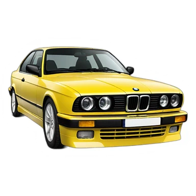 Yellow bmw e34 sticker