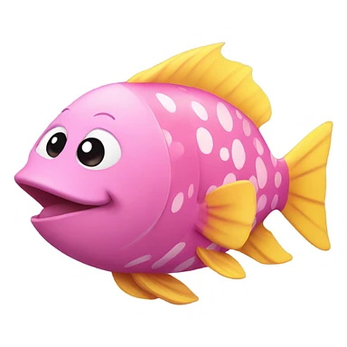 Happy pretty fish in pink and yellow  sticker