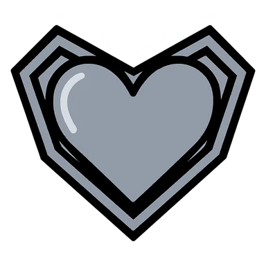 silver goth heart, gothic, dark, Color Outline style, no text sticker
