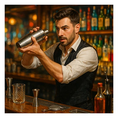 bartender mixing drinks sticker