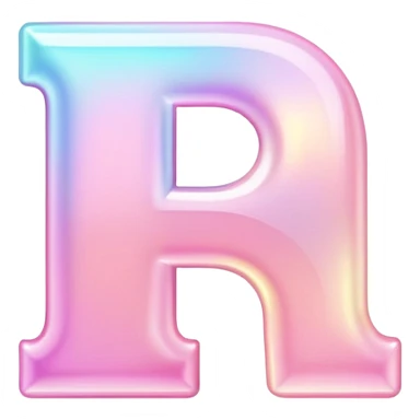Iridescent pastel pink Font setting icon with letter  sticker