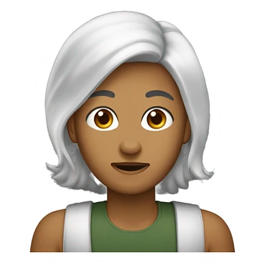 Девушка черные прямые волосы по плечи, карие глаза, большой нос, черные брови  sticker