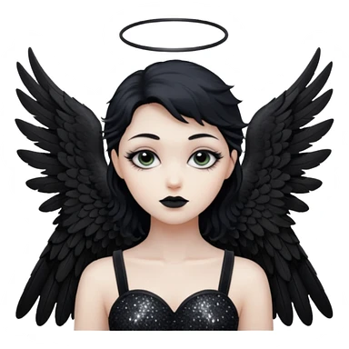 Glitter White Dark Angel sticker