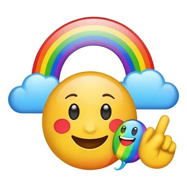 emoji with rainbow  sticker
