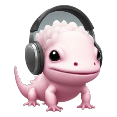 Axolotl with headset sticker