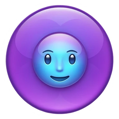 A sleek, metaphorical emoji icon representing Brand Proficiency. A central, glowing violet energy core radiating subtle, elegant light ripples outwards. Modern, minimalist style, premium feel. Isolated on white background. sticker