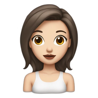 cute brunette white girl with big lips on one side sticker