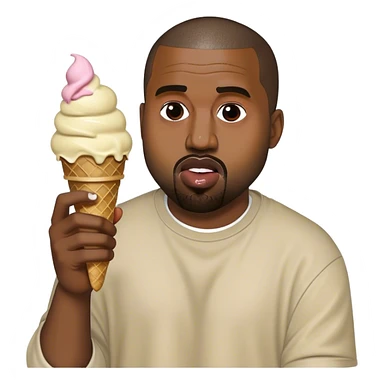 kanye west eating ice cream  sticker